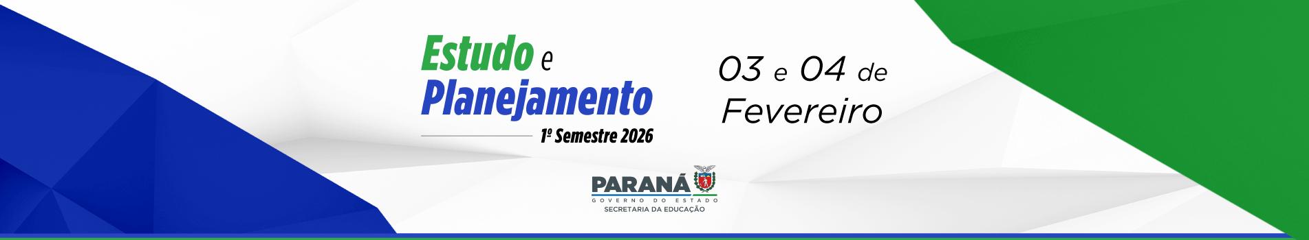 Banner Estudo e Planejamento 1.º semestre de 2026